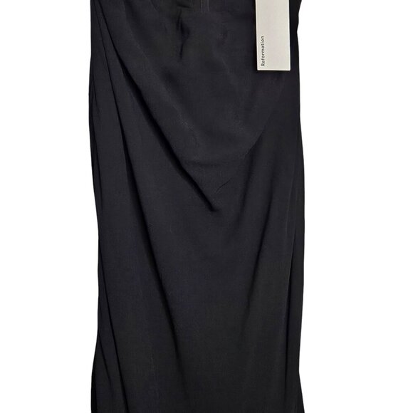 Reformation Romona Black Maxi Dress NWT Cut Out Halter‎ Smocked Open Back Size 4 - Picture 6 of 12